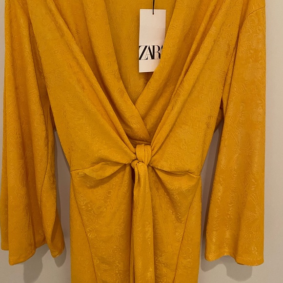 NWT Zara Knotted Jacquard Dress - Picture 7 of 7